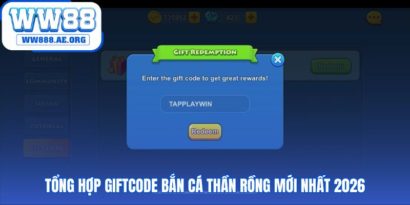 Giftcode bắn cá Rồng Thần cập nhật mới nhất